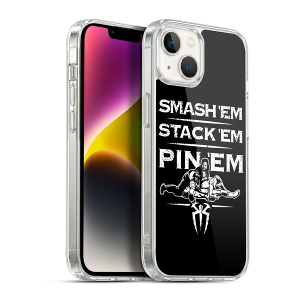 WWE R. Reigns Graphics Smash Em Stack Em Pin Em Soft Gel Case for Apple iPhone 14 Plus & MagSafe