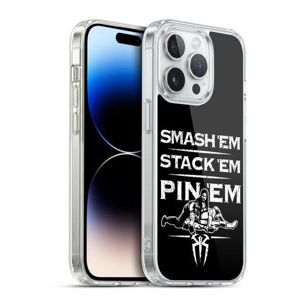 WWE R. Reigns Graphics Smash Em Stack Em Pin Em Soft Gel Case for Apple iPhone 14 Pro & MagSafe