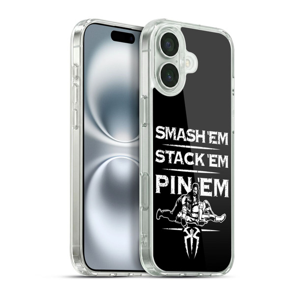 WWE R. Reigns Graphics Smash Em Stack Em Pin Em Soft Gel Case for Apple iPhone 16 Plus & MagSafe