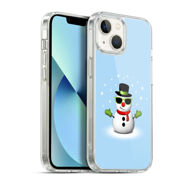 PLdesign Christmas Cool Snowman With Shades Soft Gel Case for Apple iPhone 13
