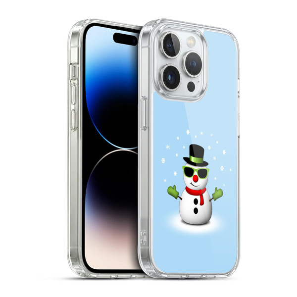 PLdesign Christmas Cool Snowman With Shades Soft Gel Case for Apple iPhone 13 Pro & MagSafe