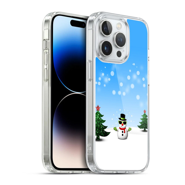 PLdesign Christmas Cool Snowman Soft Gel Case for Apple iPhone 14 Pro & MagSafe