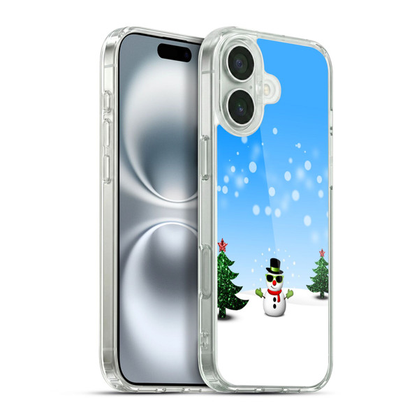 PLdesign Christmas Cool Snowman Soft Gel Case for Apple iPhone 16 Plus & MagSafe