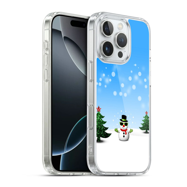 PLdesign Christmas Cool Snowman Soft Gel Case for Apple iPhone 16 Pro & MagSafe
