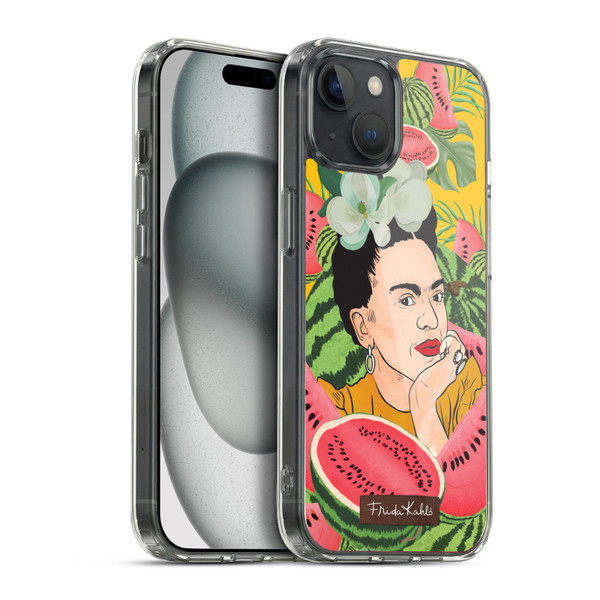 Frida Kahlo Portrait 3 Watermelon Soft Gel Case for Apple iPhone 15 Plus & MagSafe