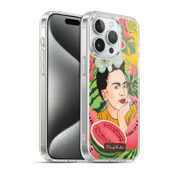 Frida Kahlo Portrait 3 Watermelon Soft Gel Case for Apple iPhone 15 Pro & MagSafe