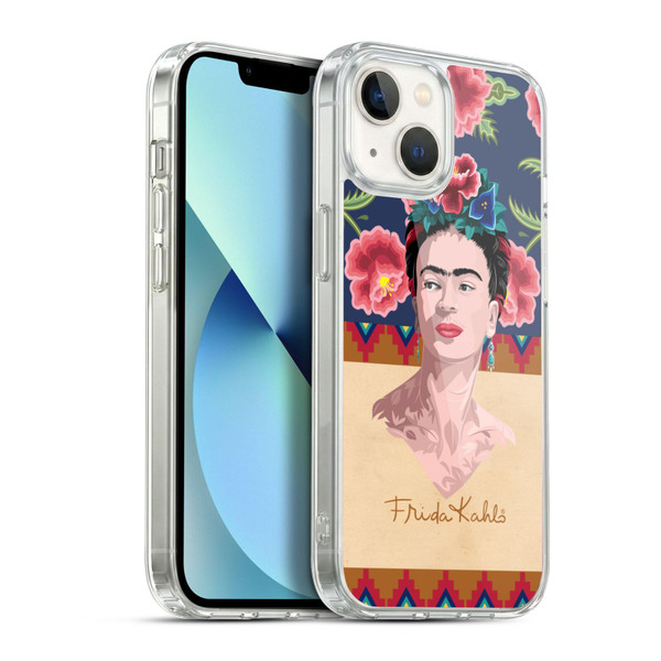 Frida Kahlo Portrait Red Soft Gel Case for Apple iPhone 13