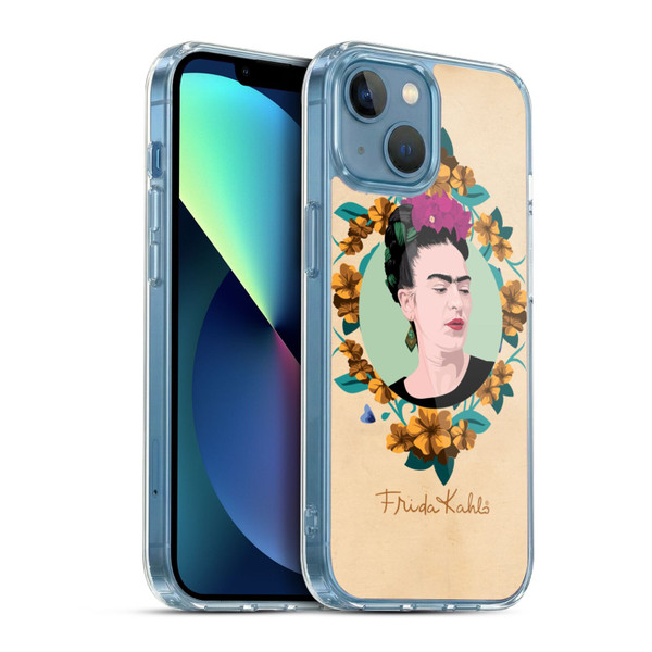 Frida Kahlo Portrait Purple Soft Gel Case for Apple iPhone 13 Mini & MagSafe