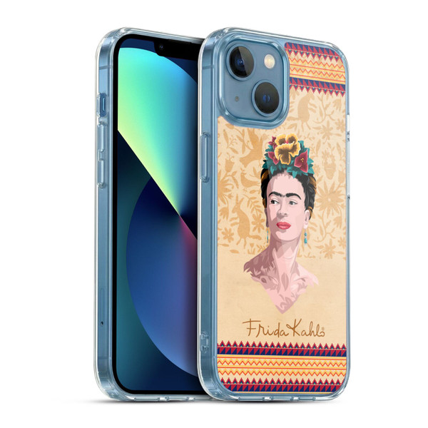 Frida Kahlo Portrait Yellow Soft Gel Case for Apple iPhone 13 Mini & MagSafe