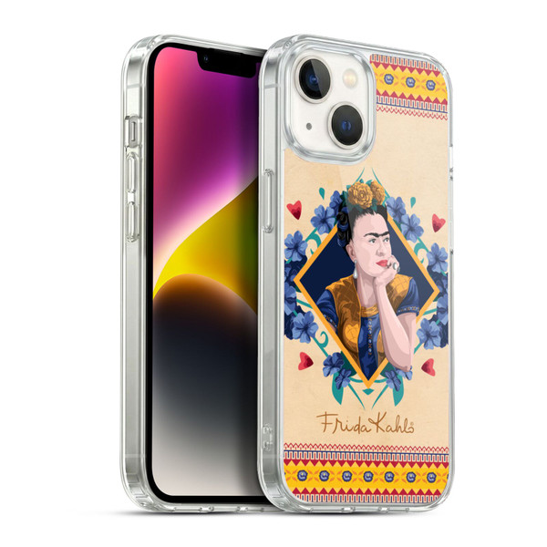Frida Kahlo Portrait Indigo Soft Gel Case for Apple iPhone 14