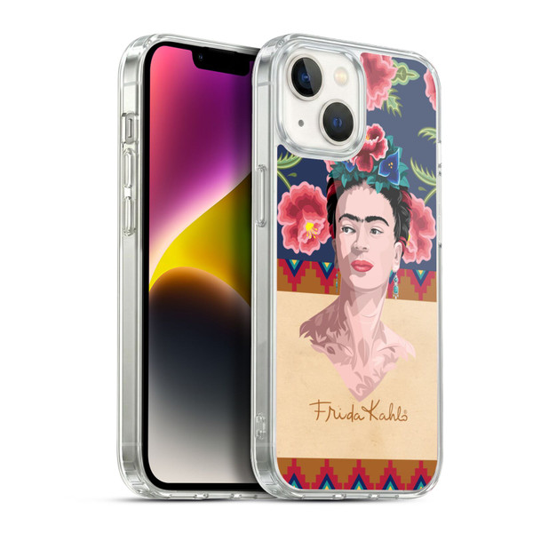 Frida Kahlo Portrait Red Soft Gel Case for Apple iPhone 14