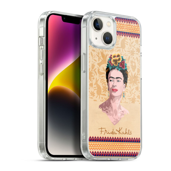 Frida Kahlo Portrait Yellow Soft Gel Case for Apple iPhone 14 Plus & MagSafe
