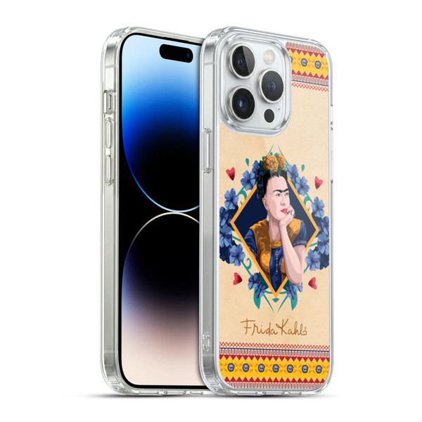 Frida Kahlo Portrait Indigo Soft Gel Case for Apple iPhone 14 Pro Max & MagSafe