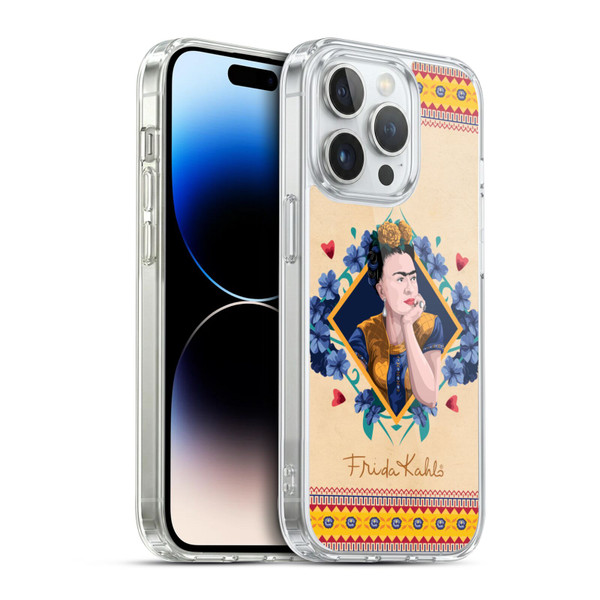 Frida Kahlo Portrait Indigo Soft Gel Case for Apple iPhone 14 Pro & MagSafe