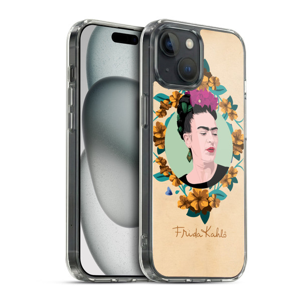 Frida Kahlo Portrait Purple Soft Gel Case for Apple iPhone 15 & MagSafe