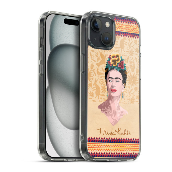 Frida Kahlo Portrait Yellow Soft Gel Case for Apple iPhone 15 Plus & MagSafe