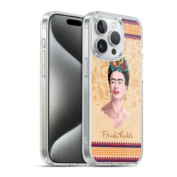 Frida Kahlo Portrait Yellow Soft Gel Case for Apple iPhone 15 Pro & MagSafe