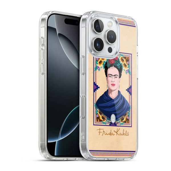 Frida Kahlo Portrait Blue Soft Gel Case for Apple iPhone 16 Pro & MagSafe