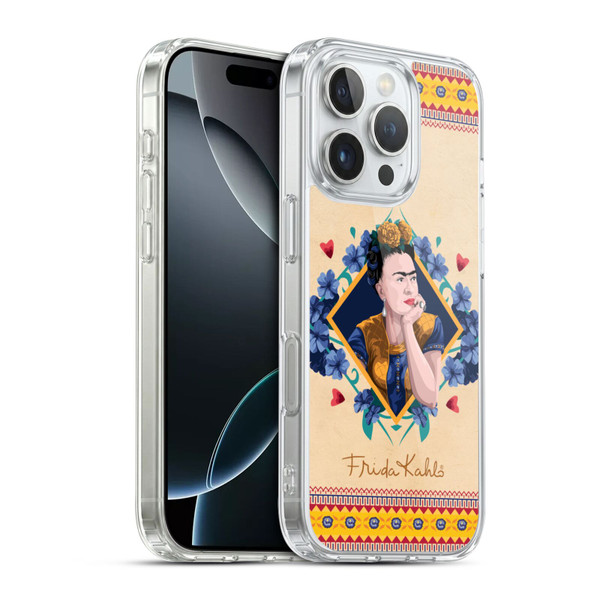 Frida Kahlo Portrait Indigo Soft Gel Case for Apple iPhone 16 Pro & MagSafe