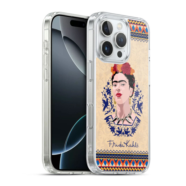 Frida Kahlo Portrait Navy Blue Soft Gel Case for Apple iPhone 16 Pro & MagSafe