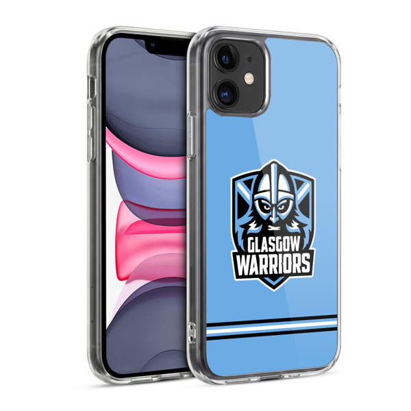 Glasgow Warriors Logo Stripes Blue Soft Gel Case for Apple iPhone 11