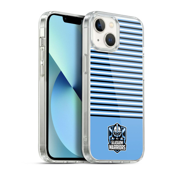 Glasgow Warriors Logo Stripes Blue 2 Soft Gel Case for Apple iPhone 13