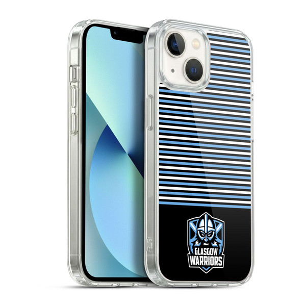 Glasgow Warriors Logo Stripes Black 2 Soft Gel Case for Apple iPhone 13