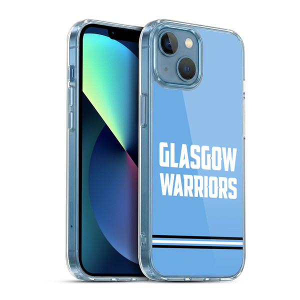Glasgow Warriors Logo Text Type Blue Soft Gel Case for Apple iPhone 13 Mini & MagSafe