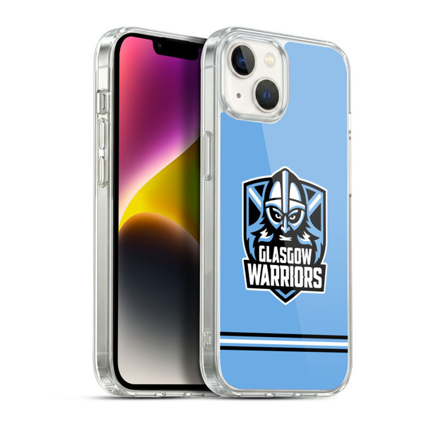 Glasgow Warriors Logo Stripes Blue Soft Gel Case for Apple iPhone 14 Plus & MagSafe