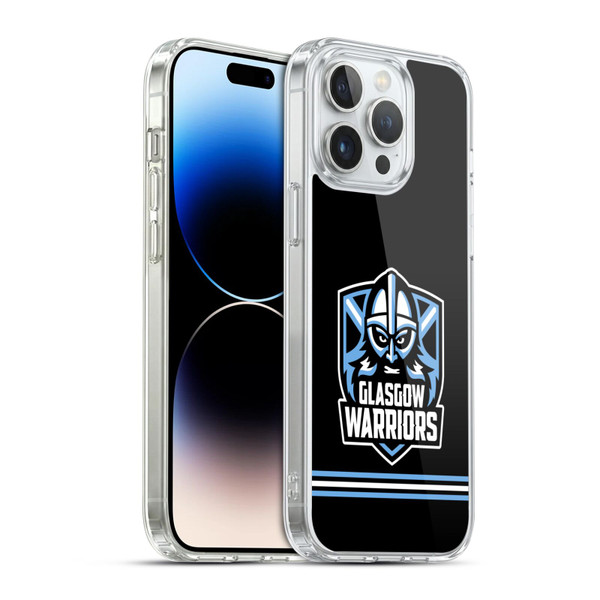 Glasgow Warriors Logo Stripes Black Soft Gel Case for Apple iPhone 14 Pro Max & MagSafe