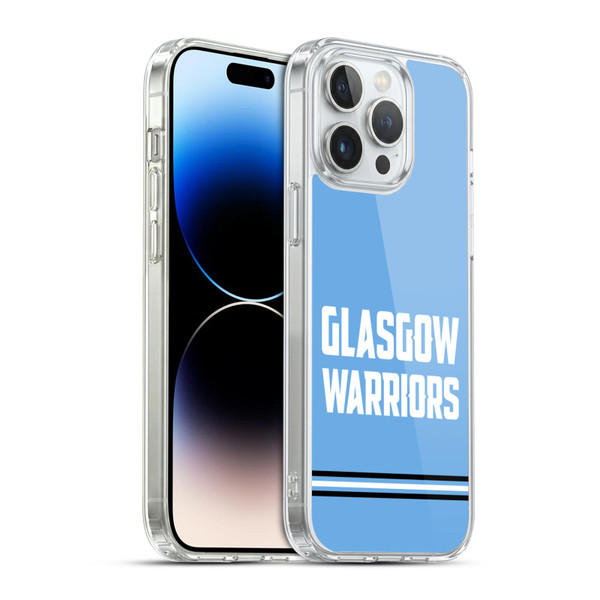 Glasgow Warriors Logo Text Type Blue Soft Gel Case for Apple iPhone 14 Pro Max & MagSafe