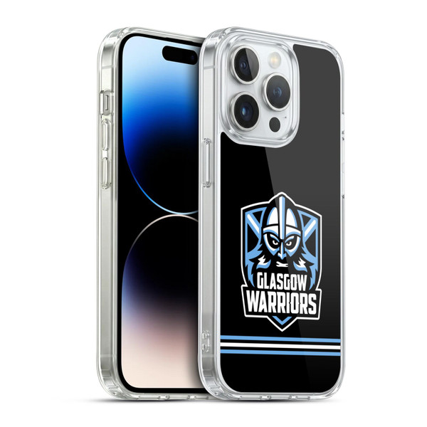 Glasgow Warriors Logo Stripes Black Soft Gel Case for Apple iPhone 14 Pro & MagSafe