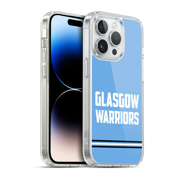Glasgow Warriors Logo Text Type Blue Soft Gel Case for Apple iPhone 14 Pro & MagSafe