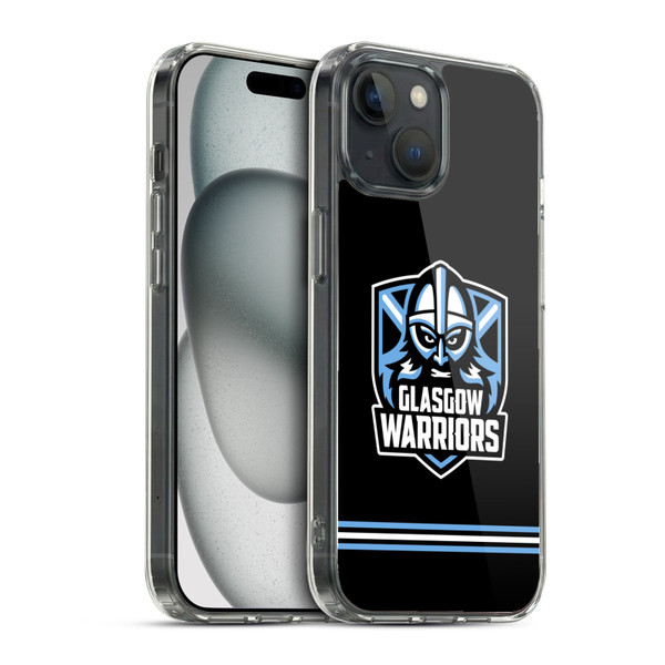 Glasgow Warriors Logo Stripes Black Soft Gel Case for Apple iPhone 15 & MagSafe