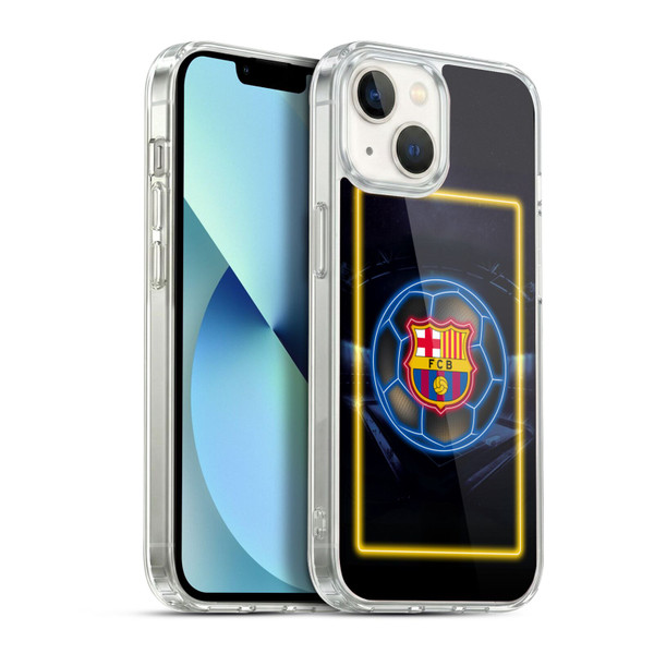 FC Barcelona Neon Logo Soft Gel Case for Apple iPhone 13