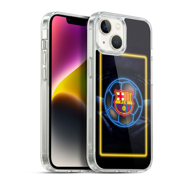 FC Barcelona Neon Logo Soft Gel Case for Apple iPhone 14