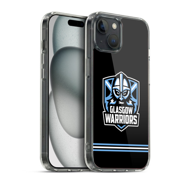 Glasgow Warriors Logo Stripes Black Soft Gel Case for Apple iPhone 15 Plus & MagSafe