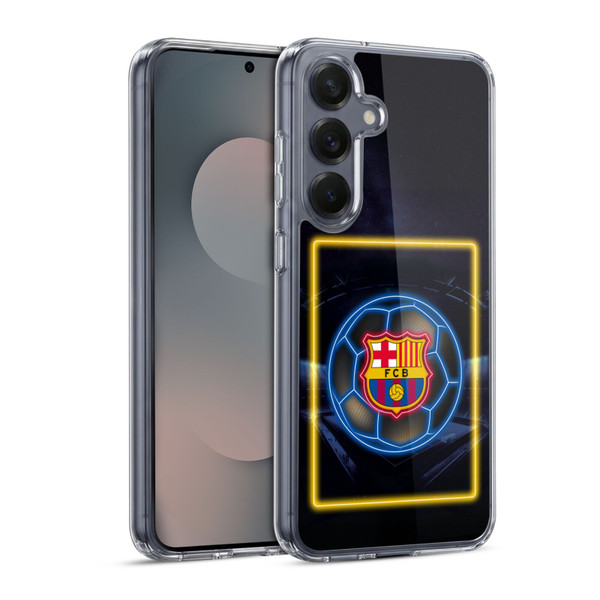 FC Barcelona Neon Logo Soft Gel Case for Samsung Galaxy S25 & MagSafe
