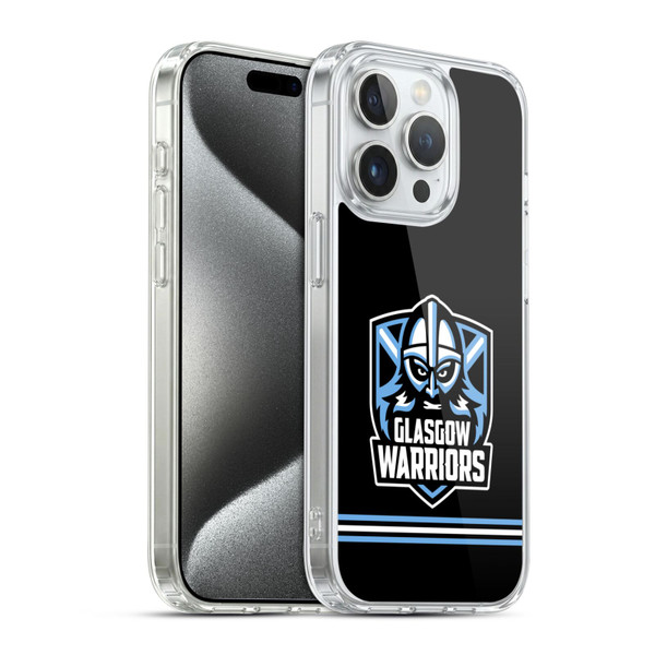Glasgow Warriors Logo Stripes Black Soft Gel Case for Apple iPhone 15 Pro & MagSafe