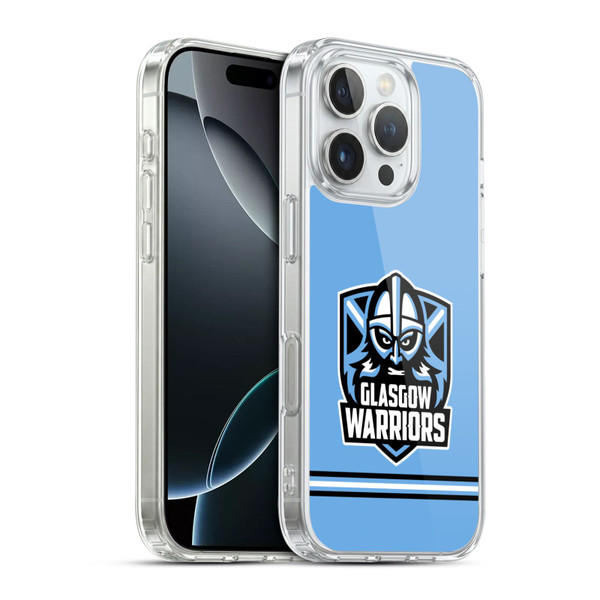 Glasgow Warriors Logo Stripes Blue Soft Gel Case for Apple iPhone 16 Pro & MagSafe