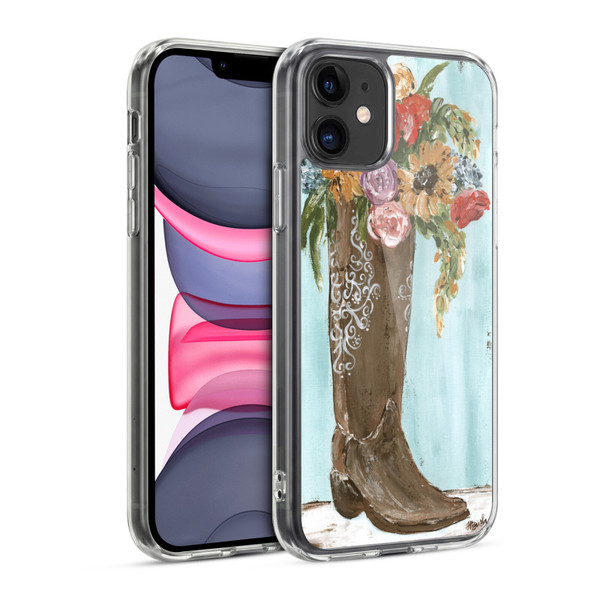 Haley Bush Floral Painting Boot Soft Gel Case for Apple iPhone 11