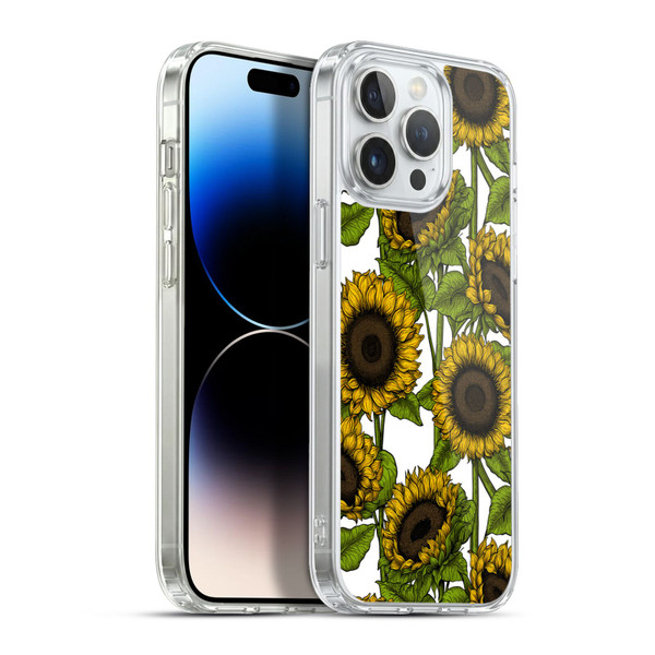 Katerina Kirilova Floral Patterns Sunflowers Soft Gel Case for Apple iPhone 13 Pro Max & MagSafe