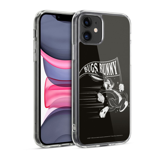 Looney Tunes Bugs Bunny Black And White Soft Gel Case for Apple iPhone 11