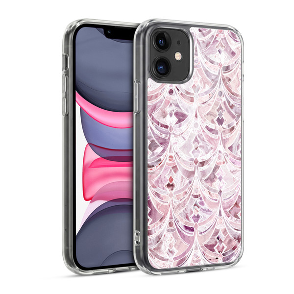 Micklyn Le Feuvre Marble Patterns Berry Frosting Art Deco Pattern Soft Gel Case for Apple iPhone 11