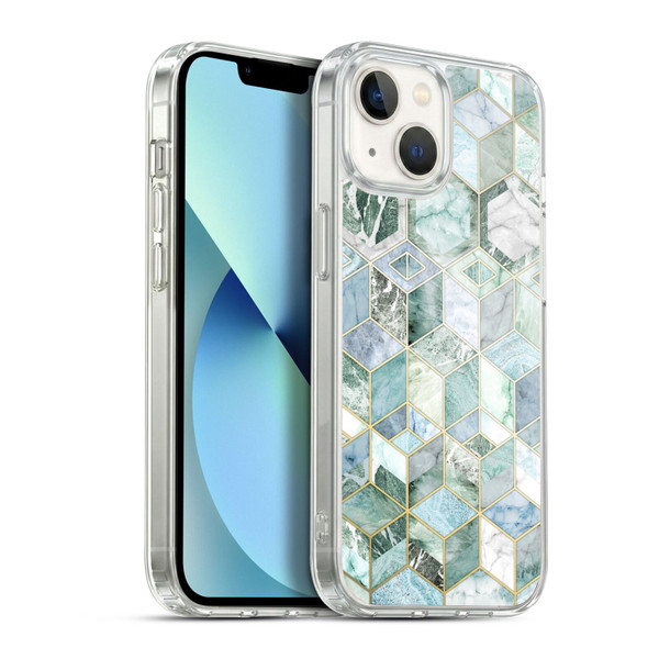 Micklyn Le Feuvre Marble Patterns Jade Honeycomb Soft Gel Case for Apple iPhone 13