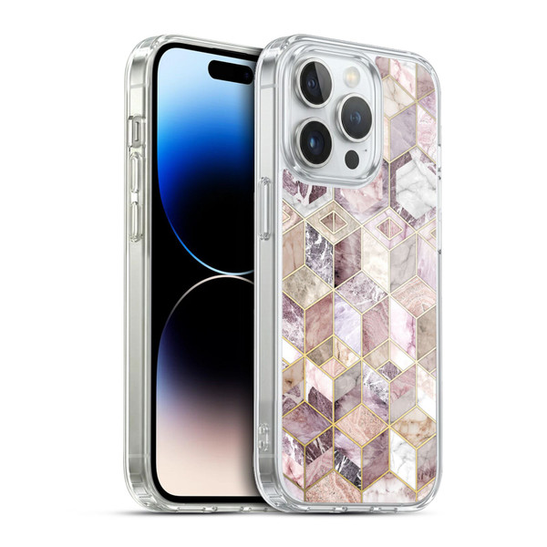Micklyn Le Feuvre Marble Patterns Blush Quartz Honeycomb Soft Gel Case for Apple iPhone 13 Pro & MagSafe