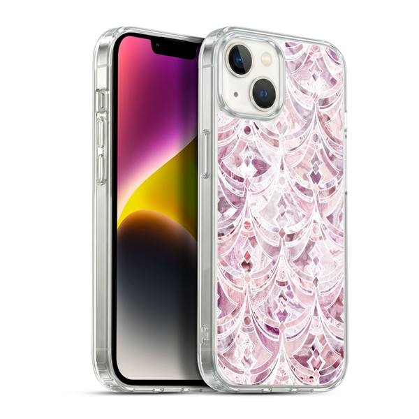 Micklyn Le Feuvre Marble Patterns Berry Frosting Art Deco Pattern Soft Gel Case for Apple iPhone 14 Plus & MagSafe