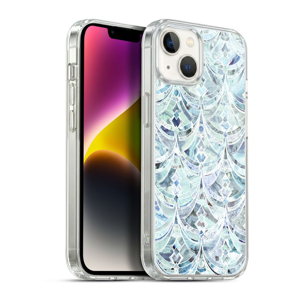 Micklyn Le Feuvre Marble Patterns Ice And Diamonds Art Deco Pattern Soft Gel Case for Apple iPhone 14 Plus & MagSafe
