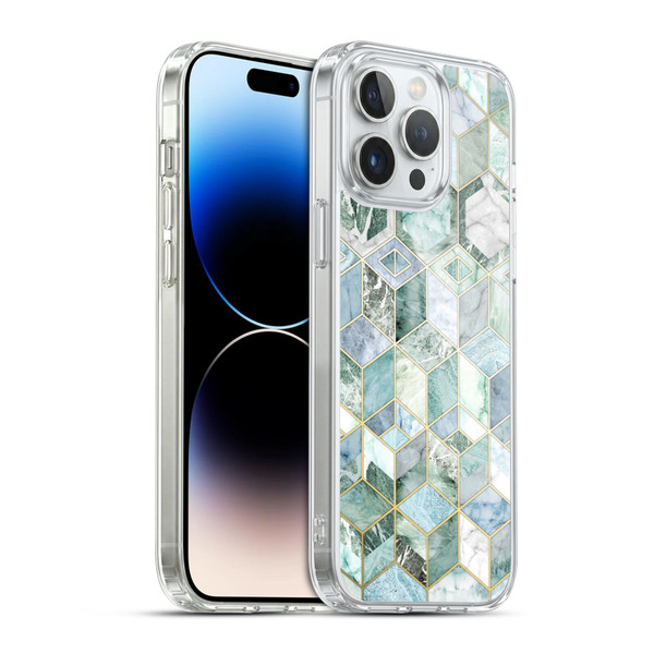 Micklyn Le Feuvre Marble Patterns Jade Honeycomb Soft Gel Case for Apple iPhone 14 Pro Max & MagSafe