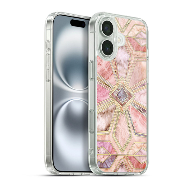 Micklyn Le Feuvre Marble Patterns Gilded Stone Tiles Soft Gel Case for Apple iPhone 16 Plus & MagSafe